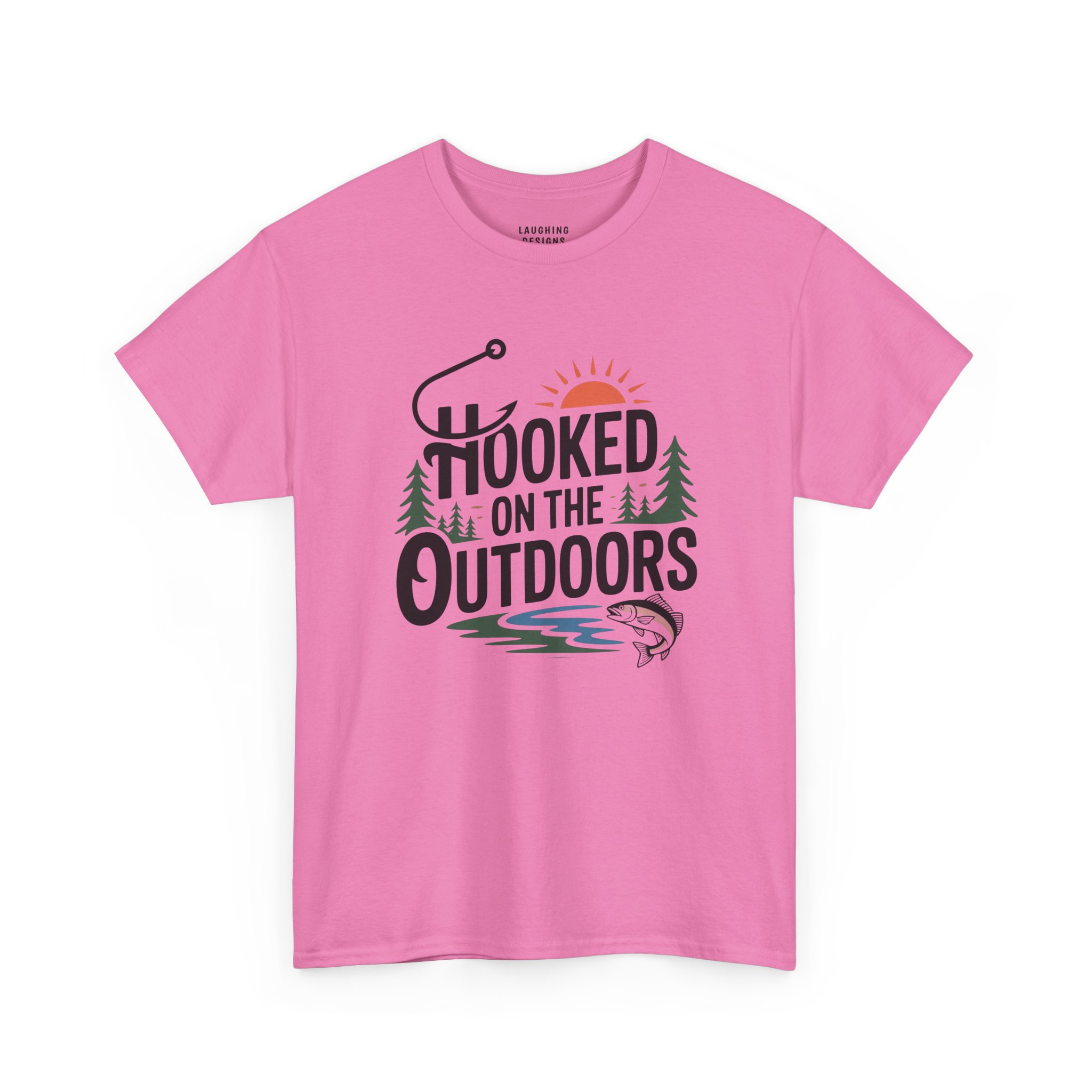 Hooked On The Outdoors T-Shirt in Azalea Color.