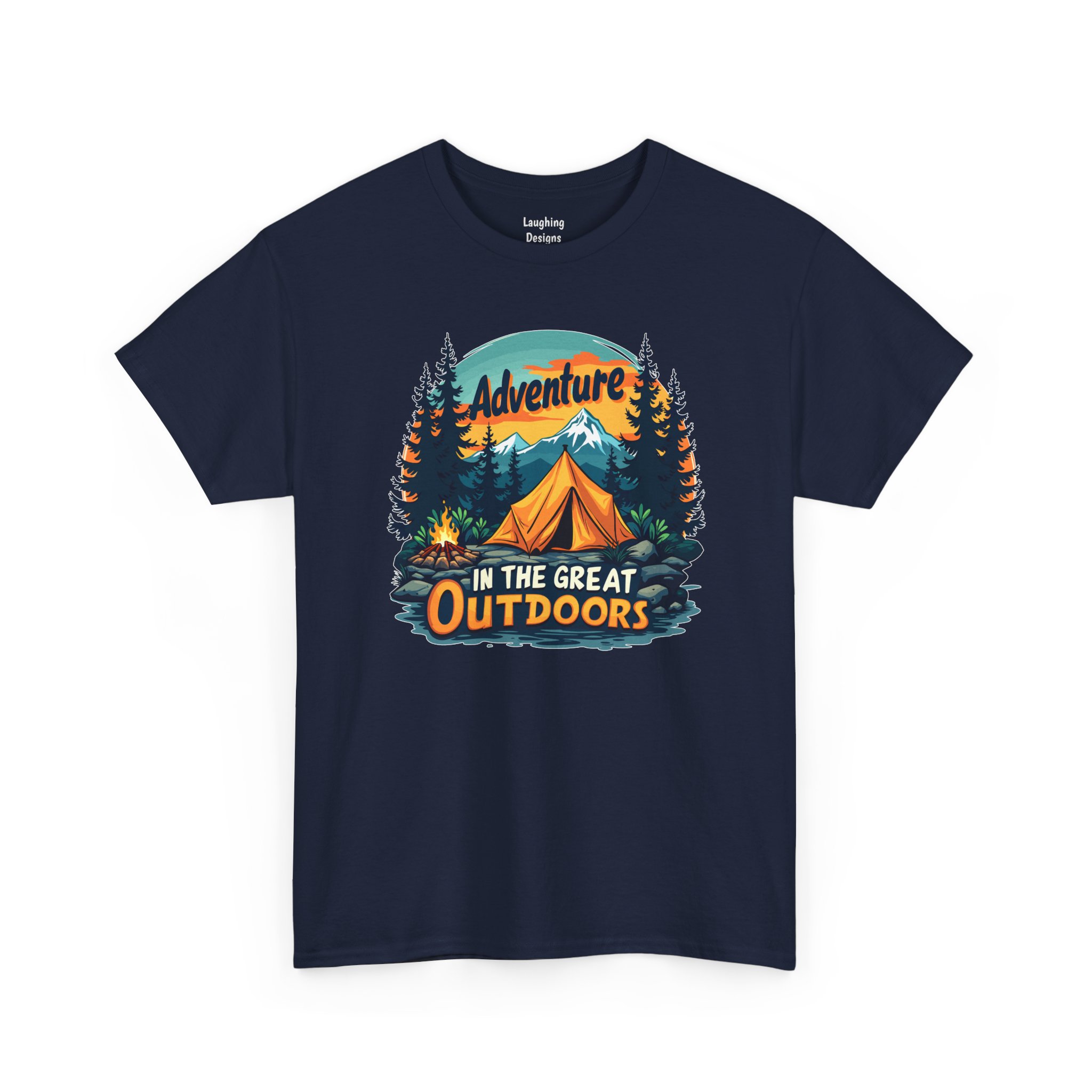 Adventure In The Great Outdoors T-Shirt in Navy Blue.