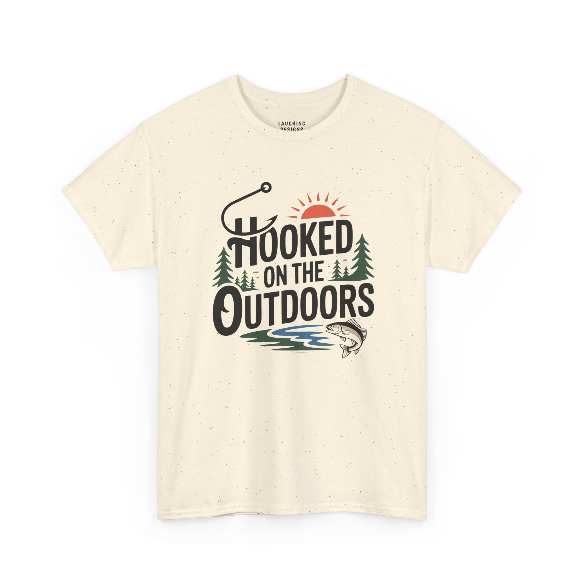 Hooked On The Outdoors T-Shirt in Natural Color.