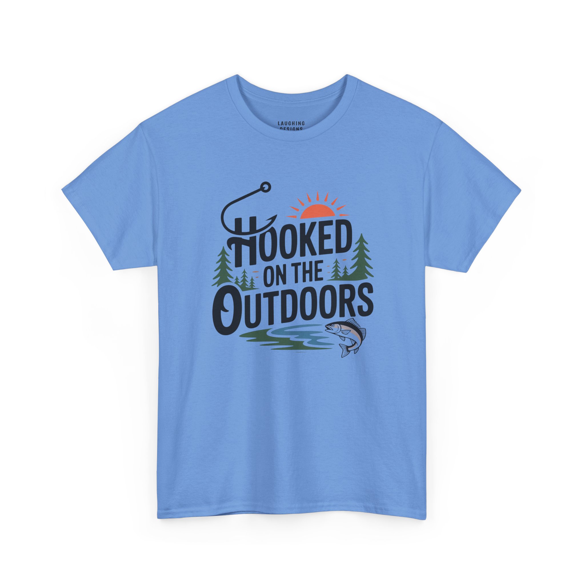 Hooked On The Outdoors T-Shirt in Carolina Blue.