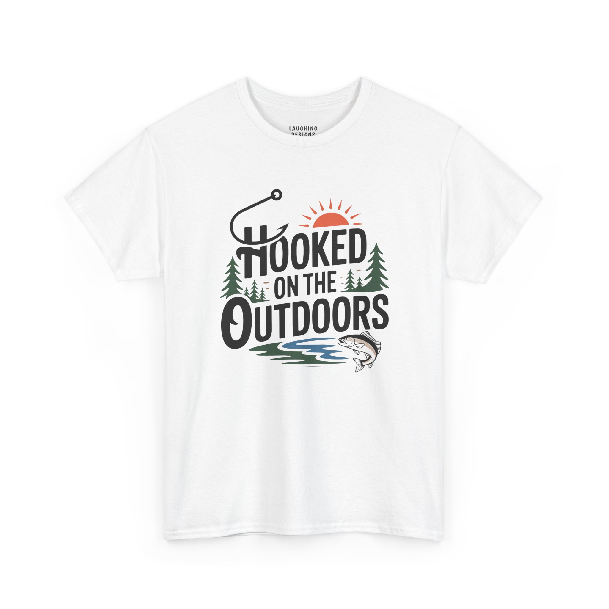 Hooked On The Outdoors T-Shirt in White.