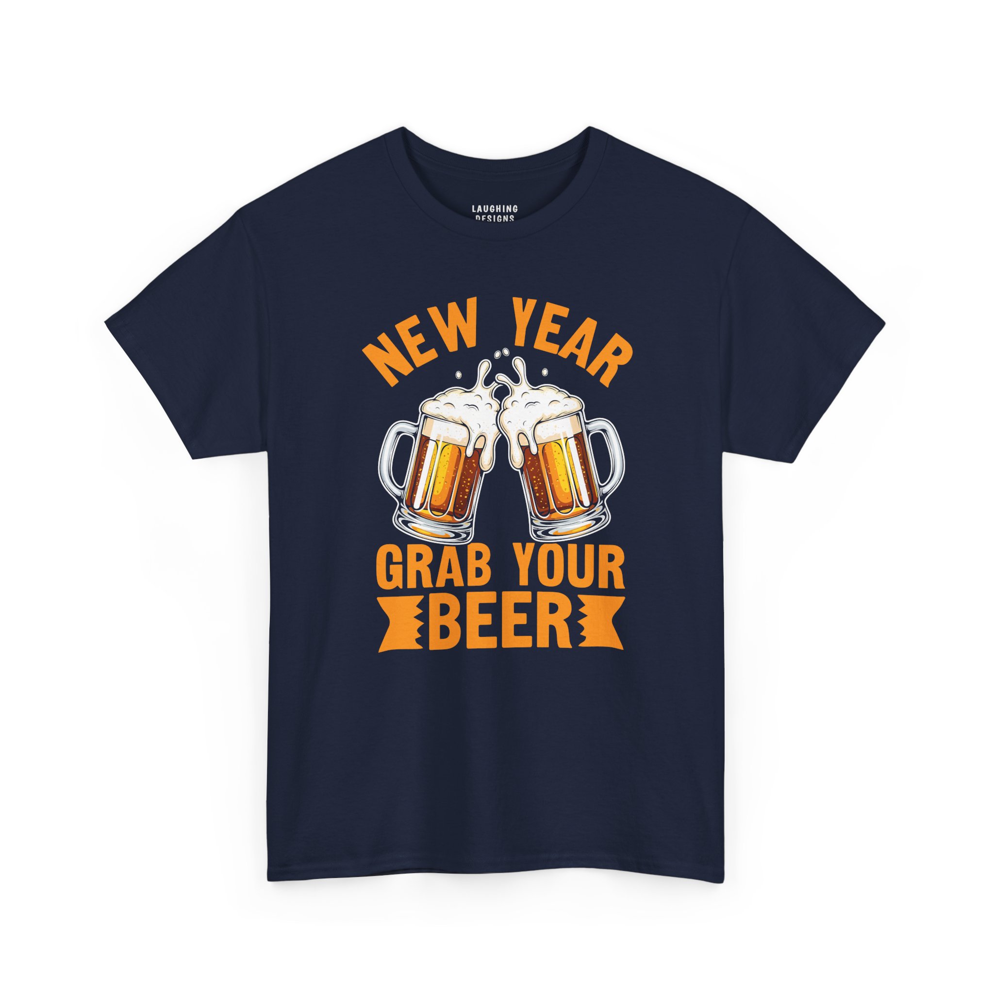 New Year Grab Your Beer T-Shirt in Navy Blue.