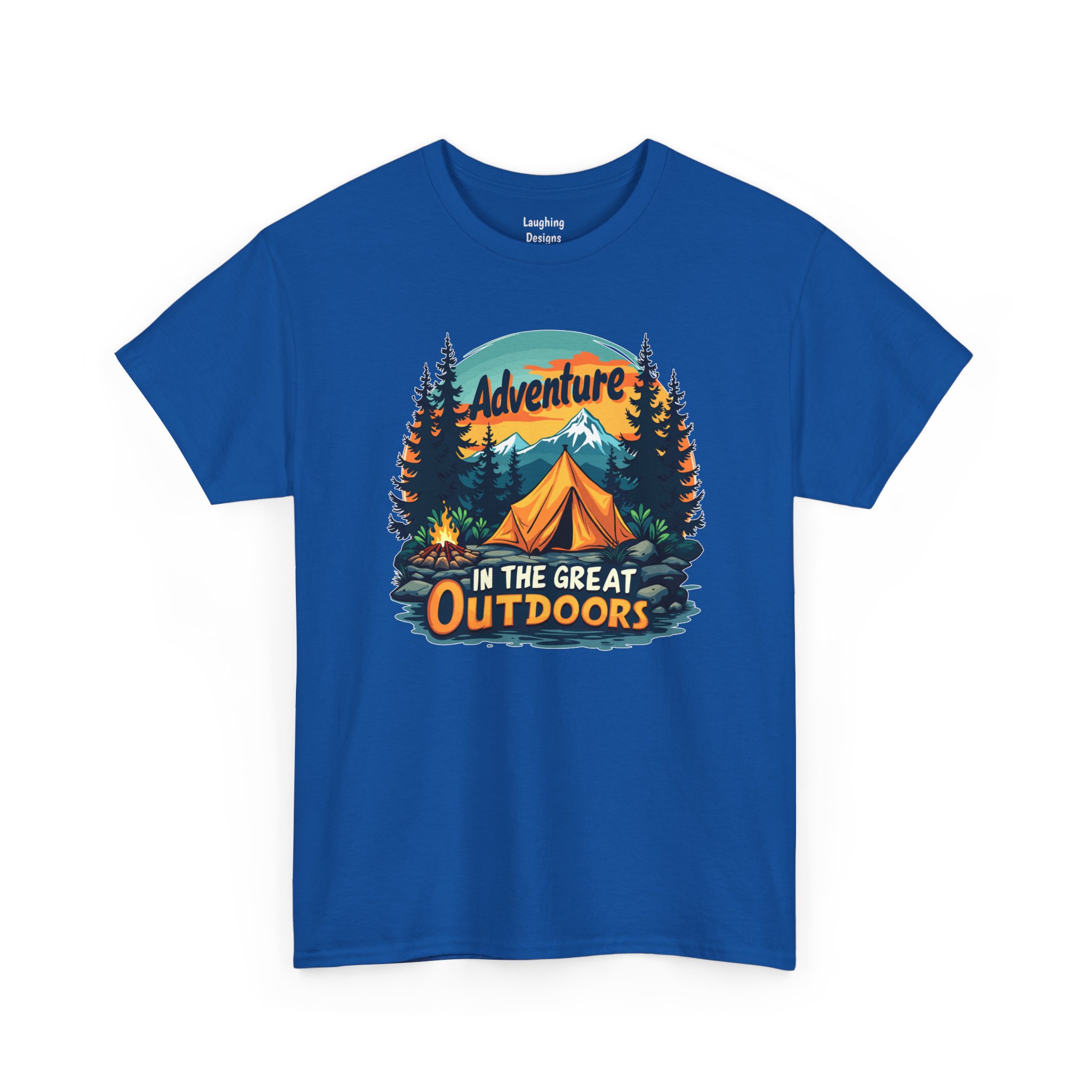 Adventure In The Great Outdoors T-Shirt in Royal Blue.