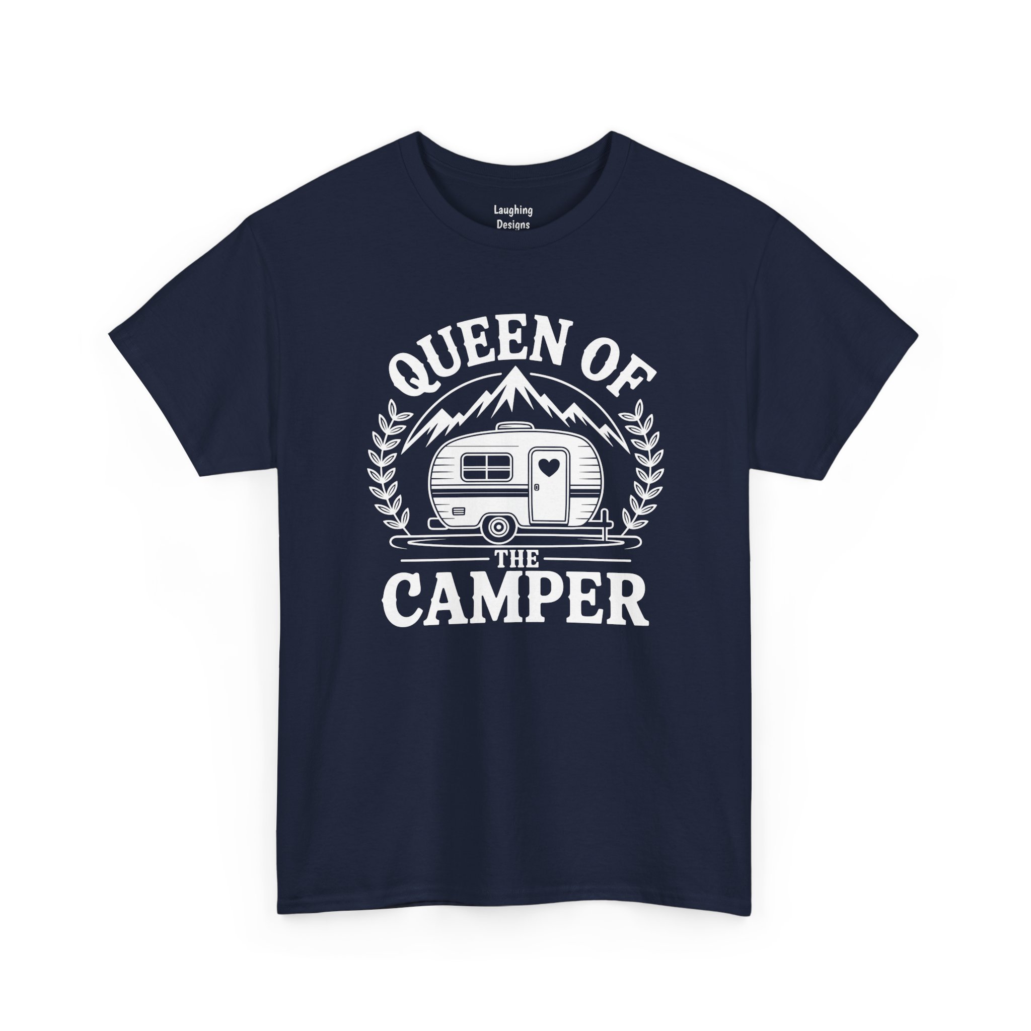 Queen of the Camper T-Shirt in Navy Blue.