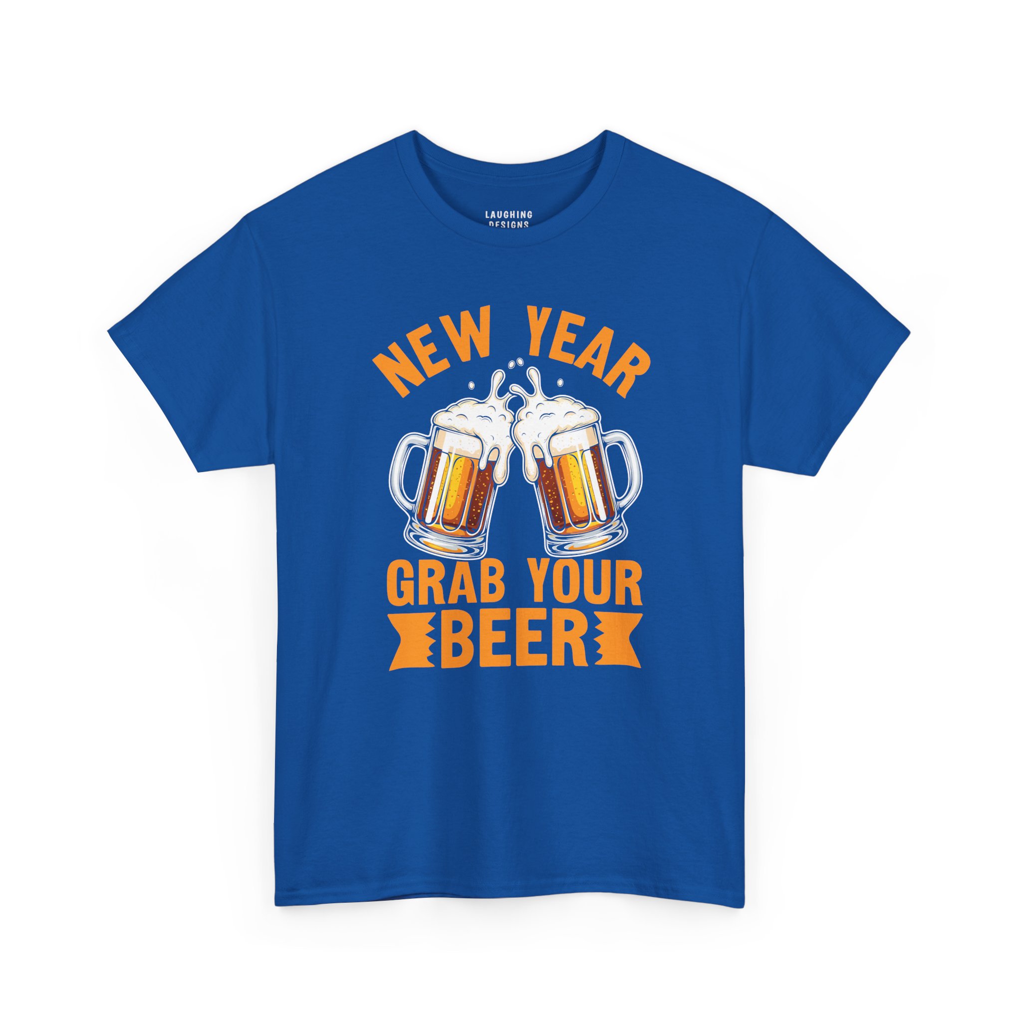 New Year Grab Your Beer T-Shirt in Royal Blue.