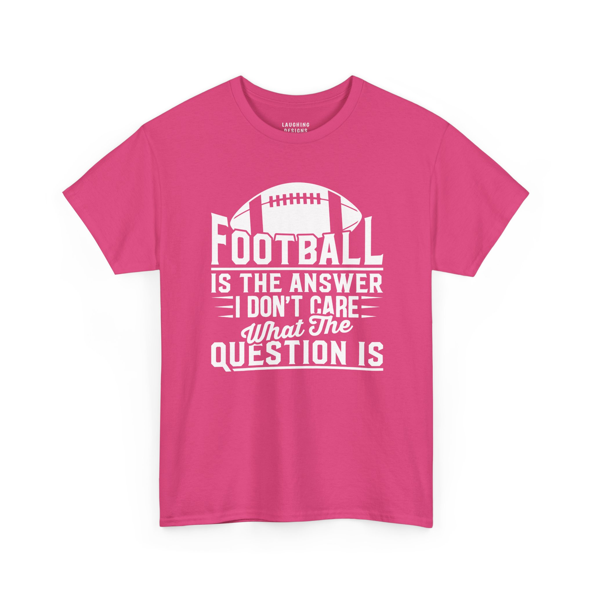 Football Is The Answer T-Shirt in Heliconia.