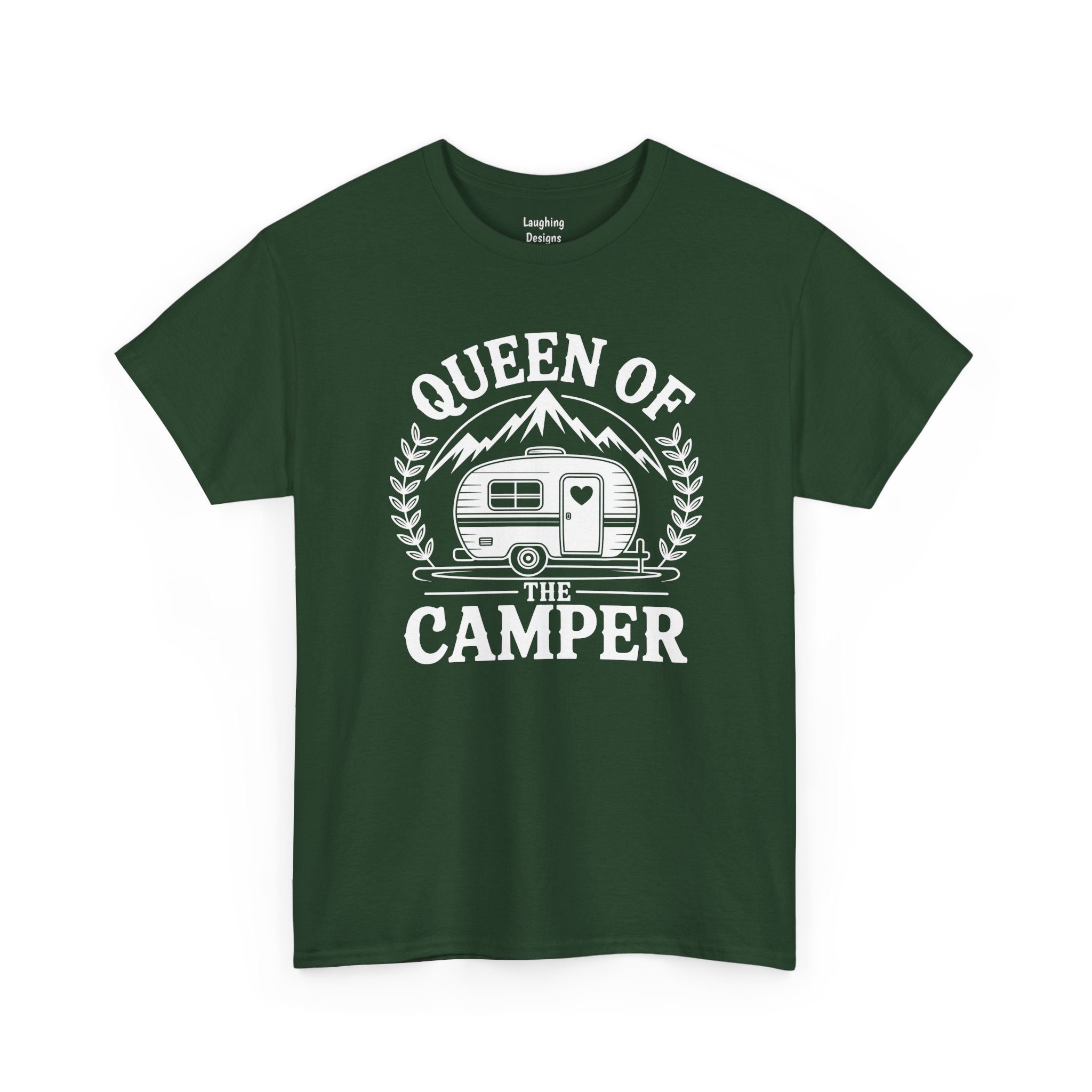 Queen of the Camper T-Shirt in Forest Green.