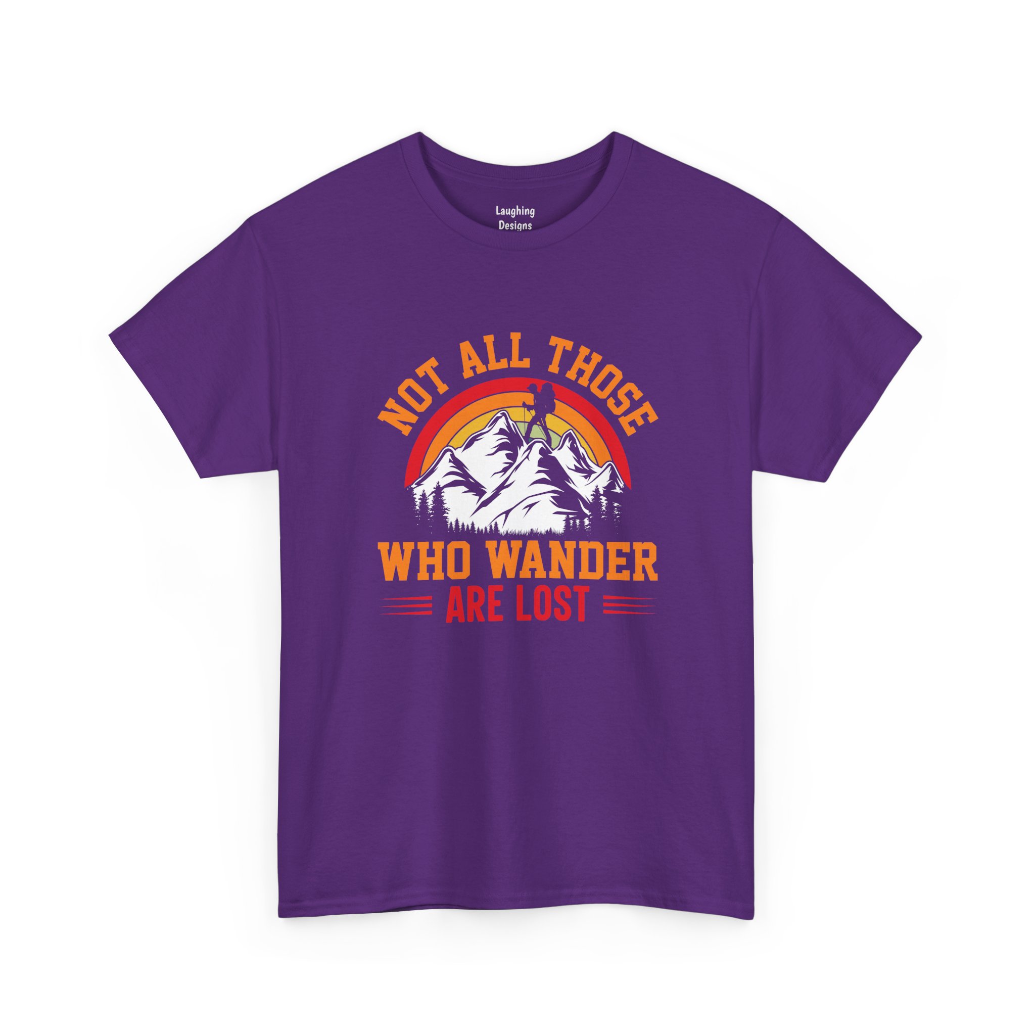 Not All Those Who Wander Are Lost T-Shirt in Purple.