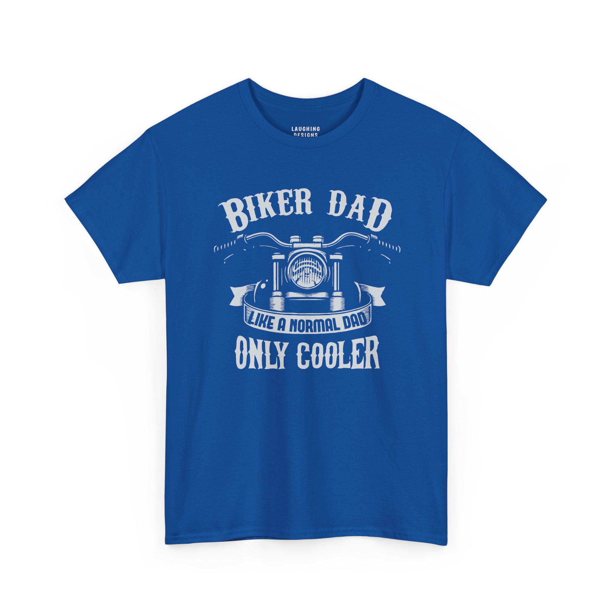 Biker Dad T-Shirt in Royal Blue.
