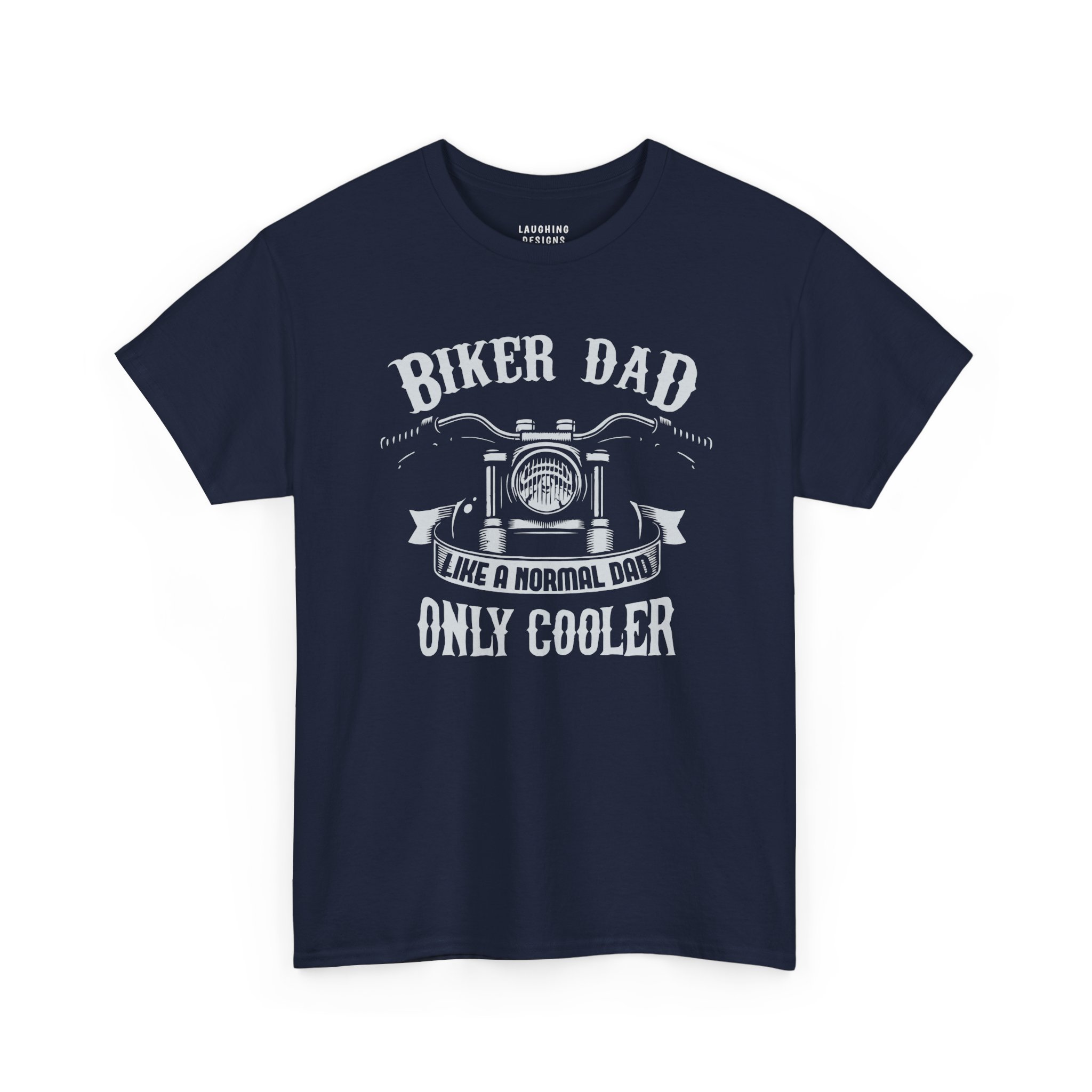 Biker Dad T-Shirt in Navy Blue.