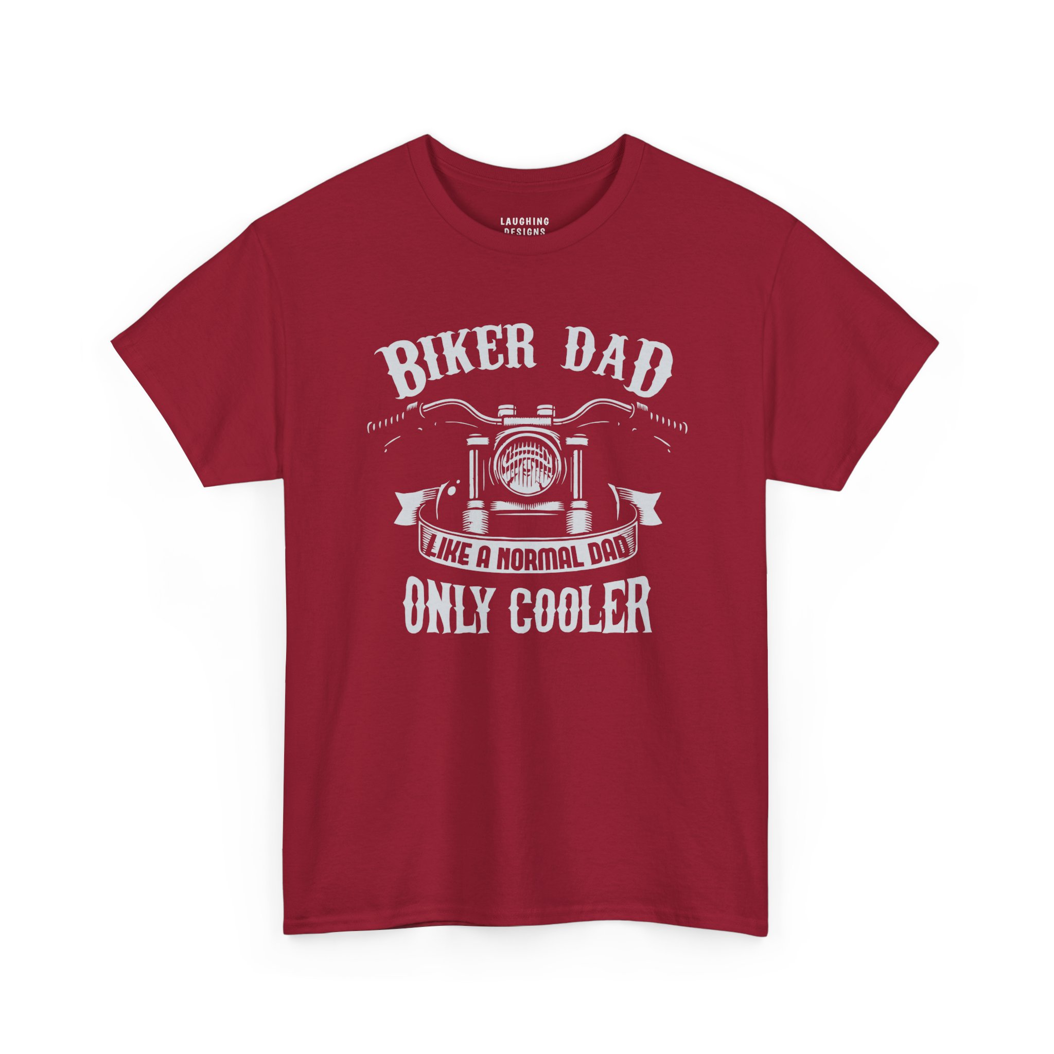 Biker Dad T-Shirt in Cardinal Red.