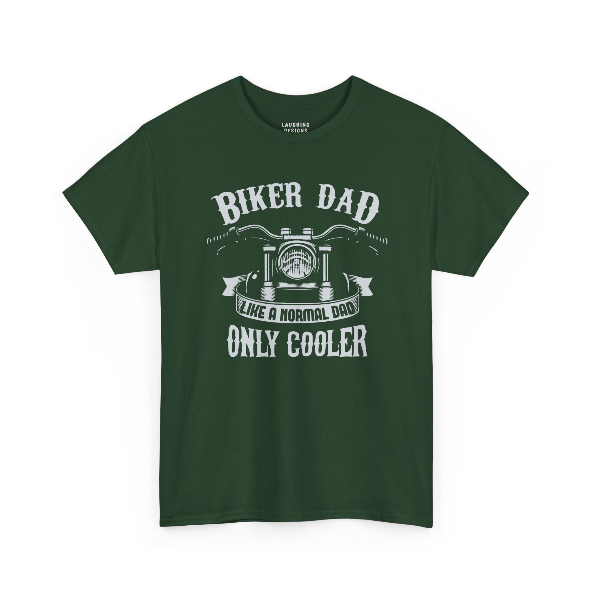 Biker Dad T-Shirt in Forest Green.